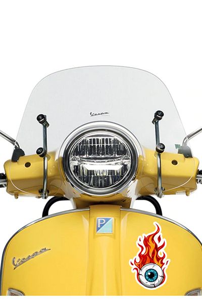 MegaSticker Autocolant pentru ochi cu flacara 14x8 cm - masina, motocicleta, casca, laptop, sticla