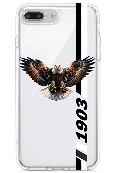 3GEN CASE Fan Patterned Transparent Silicone Case Compatible with iPhone 8 Plus & iPhone 7 Plus