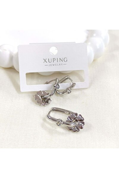 Güler Yüzlü Silver XUPING 3 LÜ KOMBİN GÖÇMEN HALKA KÜPE - BEYAZ