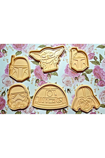 Cypnova Star Wars Kurabiye Kalıbı Seti 6 Adet Boba fett Darth Vader Mandalori...