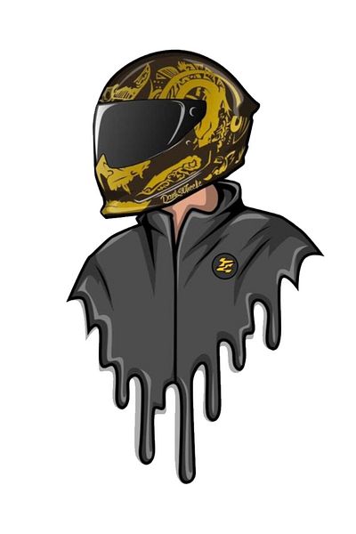 MegaSticker Helmet Biker Sticker Car, Motorcycle, Helmet, Laptop, Glass Sticker 14X9 cm