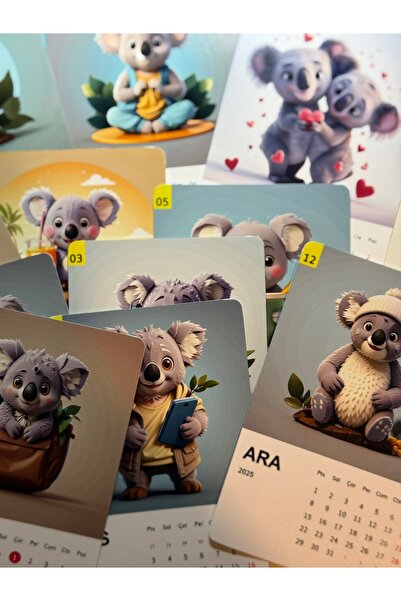 cakaybu Koala Temalı 2026 GÜNCEL Masaüstü Takvim