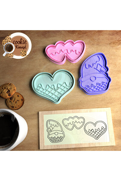 CookieKonsept مفهوم عيد الحب - كوكيز، طين بوليمر، صلصال، ختم، مجموعة قوالب ال...