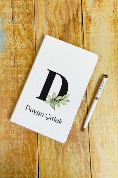 HediyeHanesi Kişiye Özel İsimli Ajanda Not Defteri ve Kalem Seti 2413W04