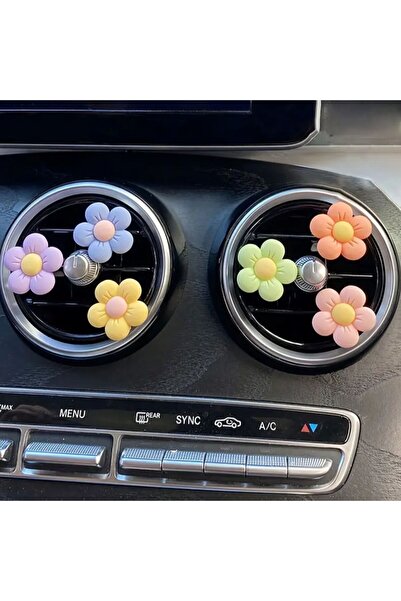 Yıldız Accessory Araba Klipsli Çiçek 3 Adet Rasgele Yeni Renklerde (SARI TURUNCU PEMBE BEYAZ MOR MAVİ YEŞİL)