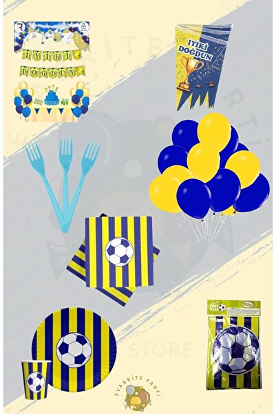 Evabrite Set de evantai galben bleumarin pentru 16 persoane - Accesorii pentr...