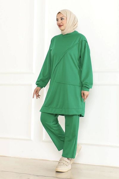 Nevayla Moda Πράσινο Κάτω και Πάνω Σετ Διπλό - T0107