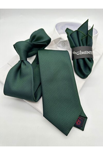 Gutiero Green Sand Patterned Classic Handkerchief Tie