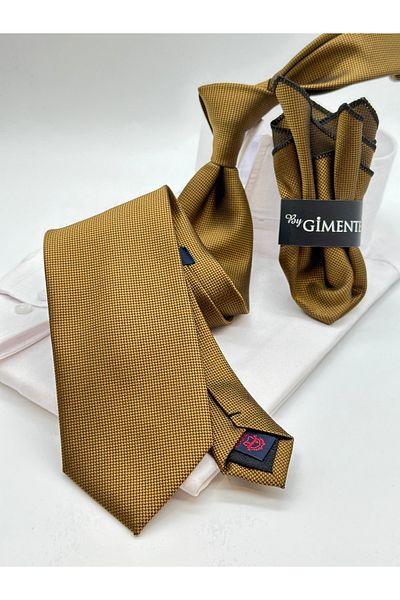 Gutiero Cravată batista clasică cu model muștar