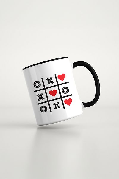 feinas Love Black Porcelain Mug