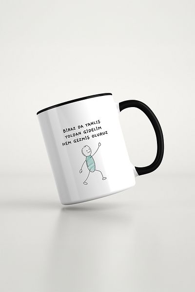 feinas Text Black Porcelain Mug