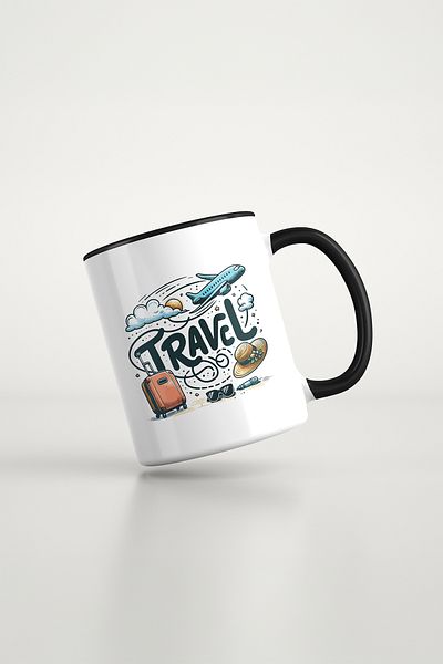 feinas Black Porcelain Mug - Travel
