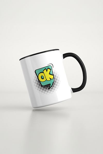 feinas Text Black Porcelain Mug