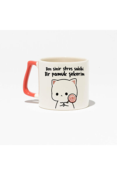 dik başlıyım Çünkü eğilince tacım düşüyor Bubu ve Dudu Komik Mottolu Sevgili ve Arkadaşa Hediye Pembe Kulplu 200 Ml Kupa