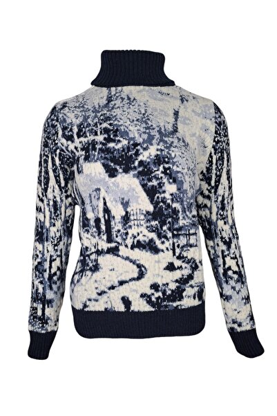 Pulltonic Kış Manzaralı Kadın Kaşmir Yün Kazak