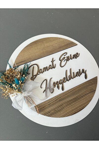 Pembe Ağaç Tasarım Atölyesi Kız Evine - Damat Evine Hoşgeldiniz Ahşap - Kapı ...