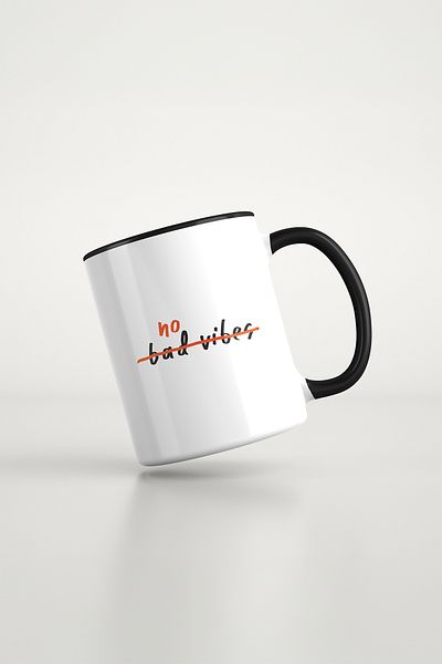 feinas Text Black Porcelain Mug