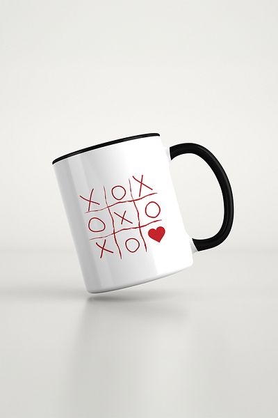 feinas Love Black Porcelain Mug