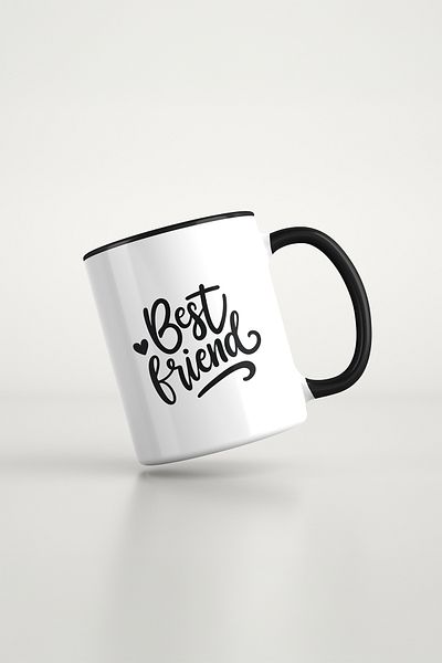 feinas Text Black Porcelain Mug