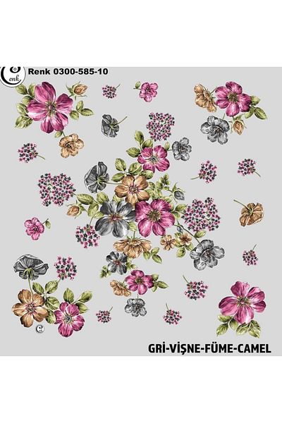 ÇEÇEN HOME (2 Τεμάχια) Νέο Μοντέλο 100 CM Έγχρωμο Κέντημα Γραφής