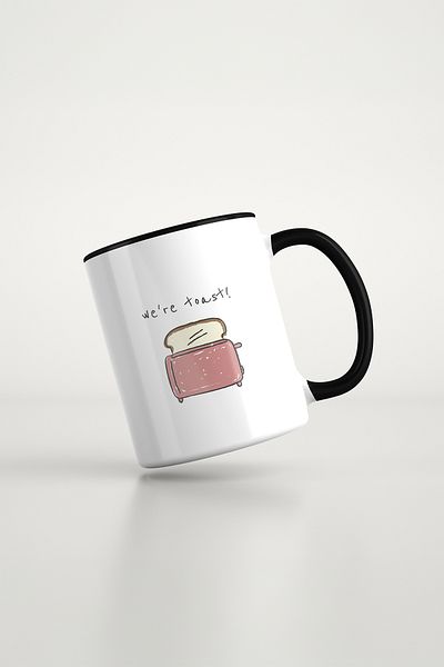 feinas Text Black Porcelain Mug