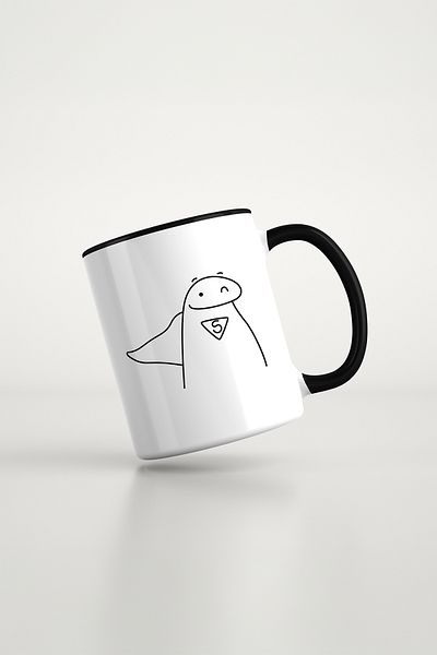 feinas Text Black Porcelain Mug