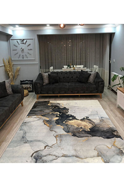 Ecosıa Dijital Kaymaz Yıkanabilir Renkli Modern Salon Halısı Mutfak Halısı Yo...