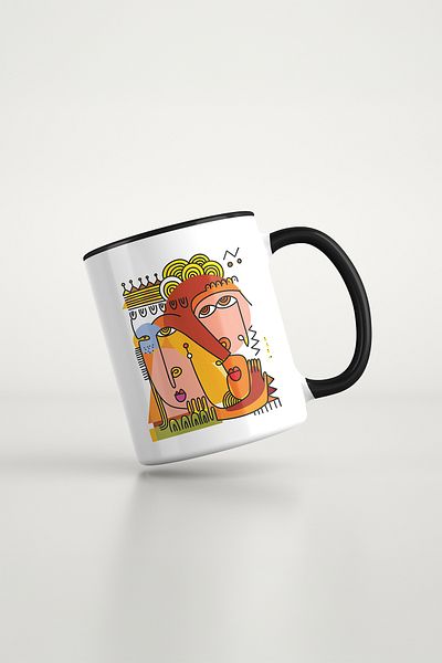 feinas كوب بورسلين أسود من Art Art