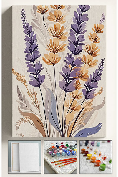 Akihabara Sayılarla Boyama Hobi Seti Çerçeveli Numaralı Tuval Fırça Boya Kasnaklı ELEGANT 40x50 Cm