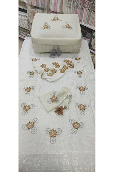 Home İğne Oyalı El İşlemeli  Linen Seccade Seti