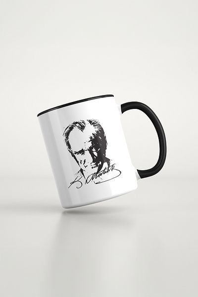 feinas Black Porcelain Mug - Atatürk