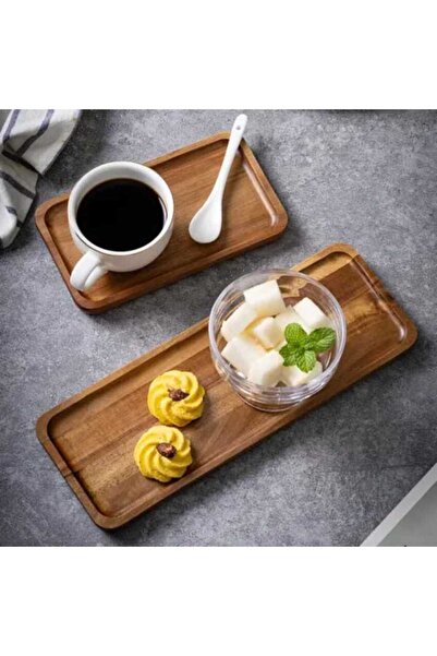 Kaşbaşı Home Akasya Ağacı Servis Sunum Meyve Tatlı Kek Kahvaltı Tabağı Kare Oval Sofra Takımı 4'lü Set