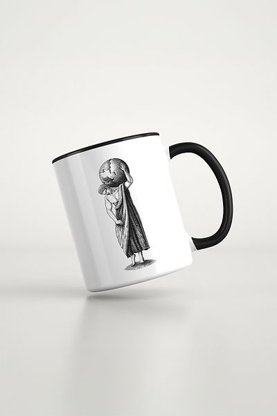 feinas كوب بورسلين أسود من Art Art