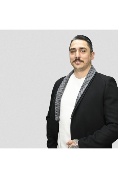 Erkek Şal Yaka Atkılı Kaşe Kaban