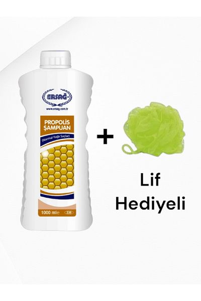 Ersağ Shampoo with Propolis (Normal-Oil Hair) 1000 ml - (with Fiber Gift)