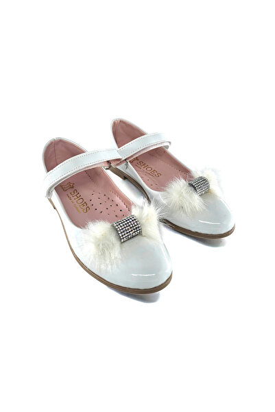 BDKButik Pantofi de balerina pentru fete cu fundita cu pene Pantofi pentru co...