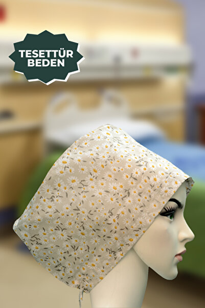 YİĞİTBAŞI Bej Doktor Hemşire Aşçı Cerrahi Bone Hastane Bone Iş Bandanası Pamu...