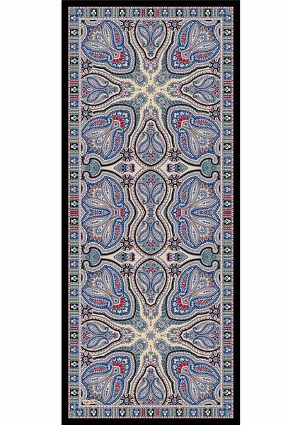VALORSCARF Şal cu model rustic albastru din oţel