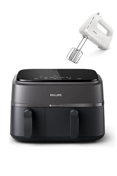 Philips Çift Hazneli Airfryer , 9l Toplam Kapasite, Rapid Air Teknolojisi (Mi...