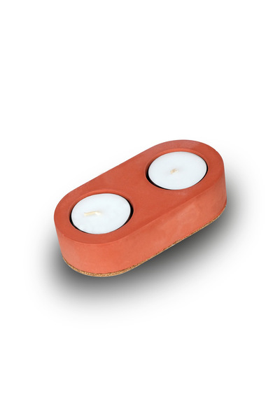 Inytium Serisi Dekoratif İkili Beton Tealight Mumluk (Tealight Mum Hediyeli!)