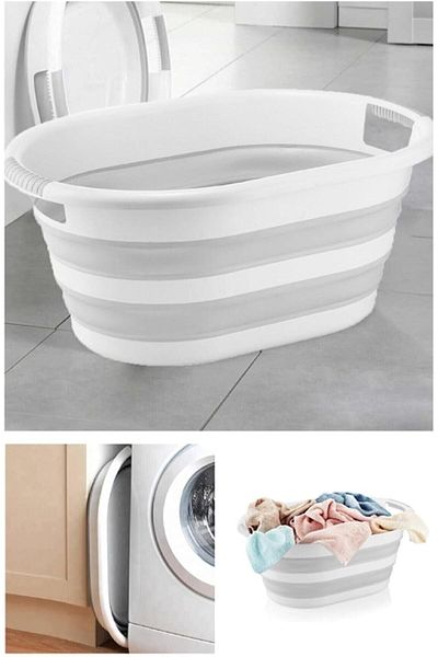 STOREMAX Door Foldable Silicone Accordion Laundry Basket Saddle 27 L (27 Liters) Star Buy Bz 1087243