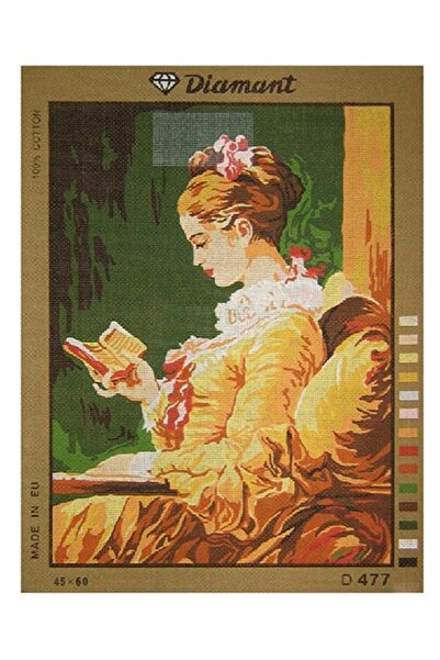 Diamant 45x60 cm  BASKILI GOBLEN D477 "KİTAP OKUYAN KIZ"