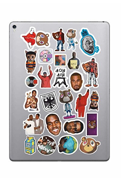 HEDİYENE BAK Kanye West Rap Sticker Paketi Bullet Journal Defter Çıkartma Aja...