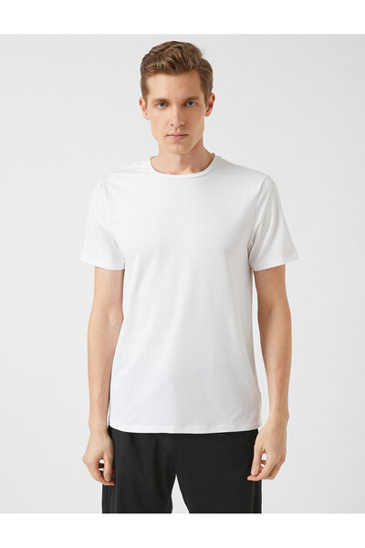 Koton Μπλουζάκι με κοντό μανίκι Crew Neck με σύνθημα τυπωμένο στην πλάτη