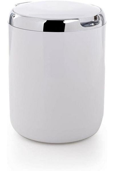 STOREMAX Mu-Artshop Pacific Garbage Bucket with Plastic Lid 3Lt 15,5 X 20 cm White Tnca 871301