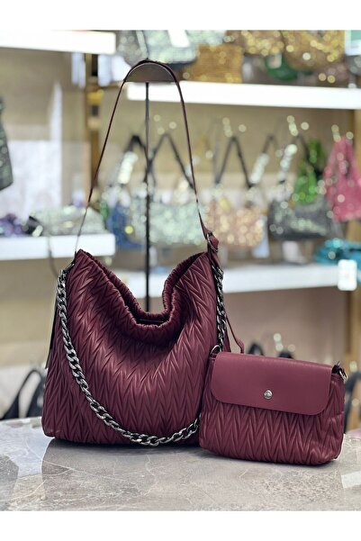 OUEEN ELİZABETH ЛАНЦЮГОВА ДЕТАЛЬНА КРОСОВКА І ПЛЕЧОВА ДВОЙНА ЖІНОЧА СУМКА