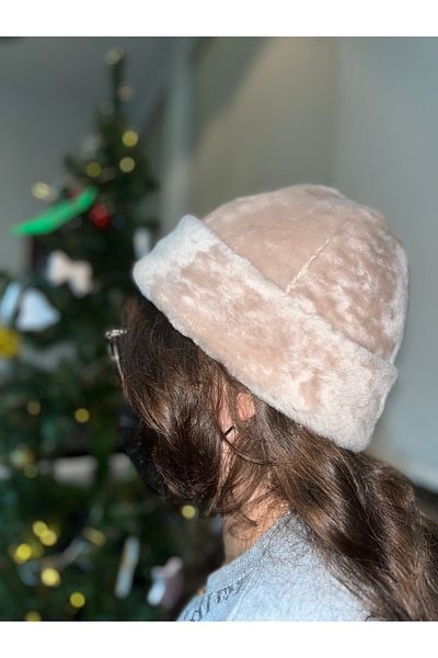 hoaryage ИСТИНСКА ДВУСЛОЙНА ШАПКА ОТ АГНЕШКА КОЖА BÖRK