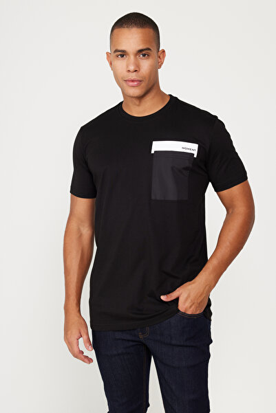 AC&Co / Altınyıldız Classics Ανδρικό μπλουζάκι με κοντό μανίκι, μαύρο oversiz...