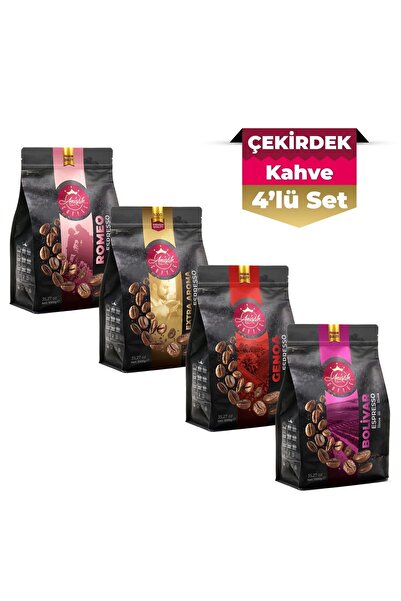 Anisah Coffee Espresso Çekirdek Kahve Premium Deneme Seti | 4 X 1000g | Bolivar, Romeo, Genoa, Extra Aroma