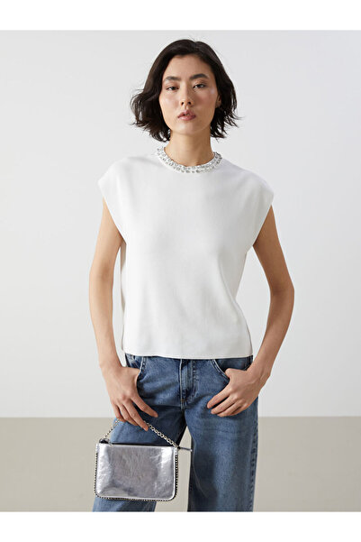 LC Waikiki Crew Neck Stoned Women's Knitwear Sweater